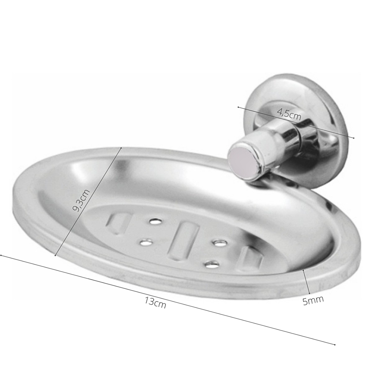 Saboneteira Aço Inox com Fixação Dupla para Banheiro Porta Sabonete - Brilhosa e Resistente
