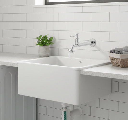 Torneira para Tanque Longa 18cm ABS Cromada 1/4 de Volta C-66