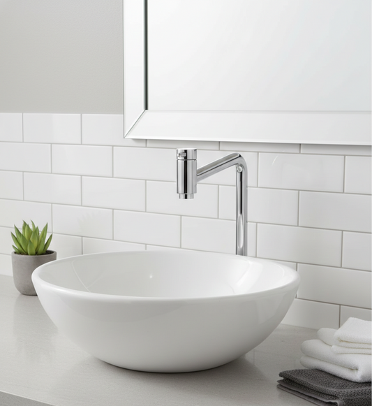 Torneira Bica Alta para Cuba Banheiro Metal 1/4 de Volta 3050