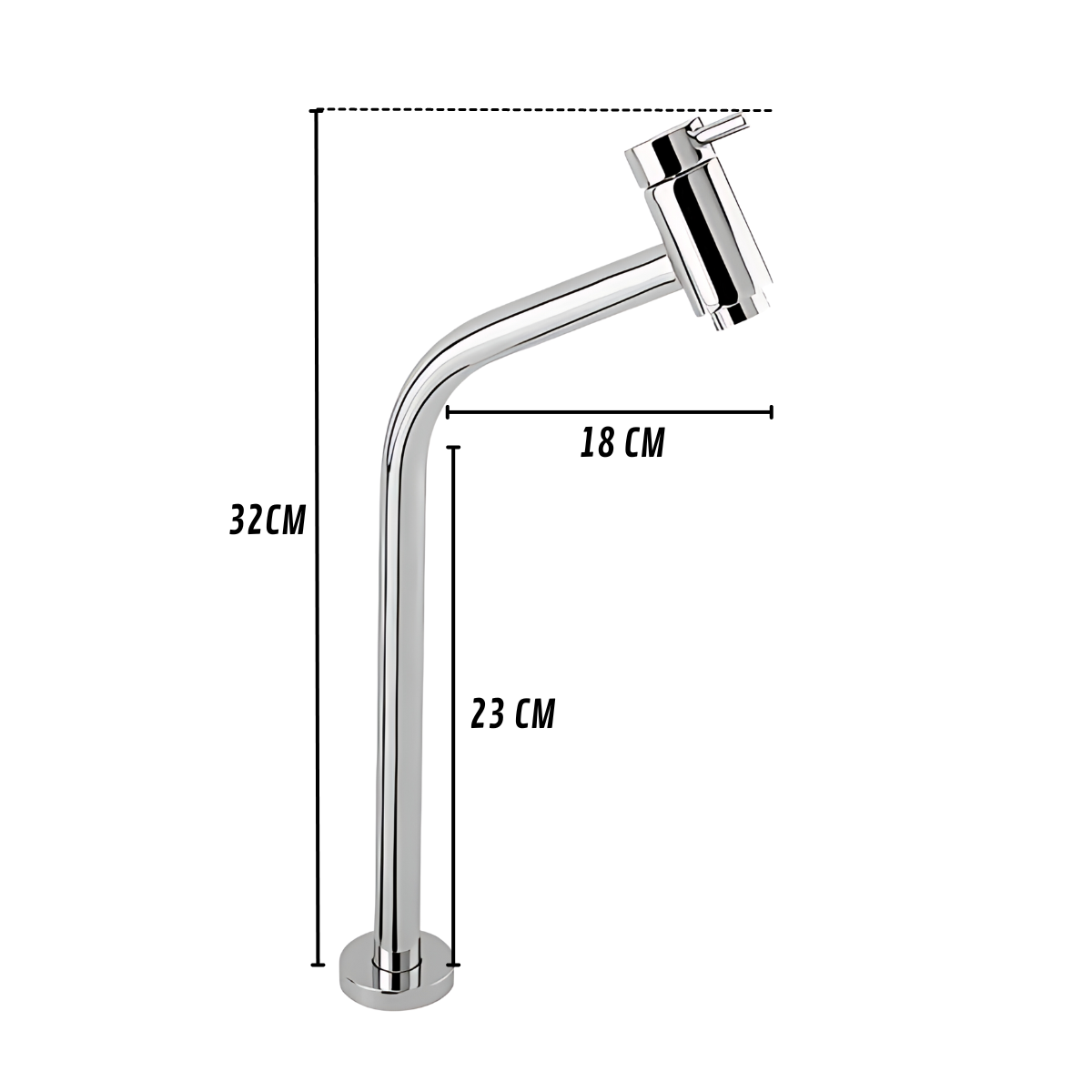 Torneira Bica Alta para Cuba Banheiro Metal 1/4 de Volta 3050