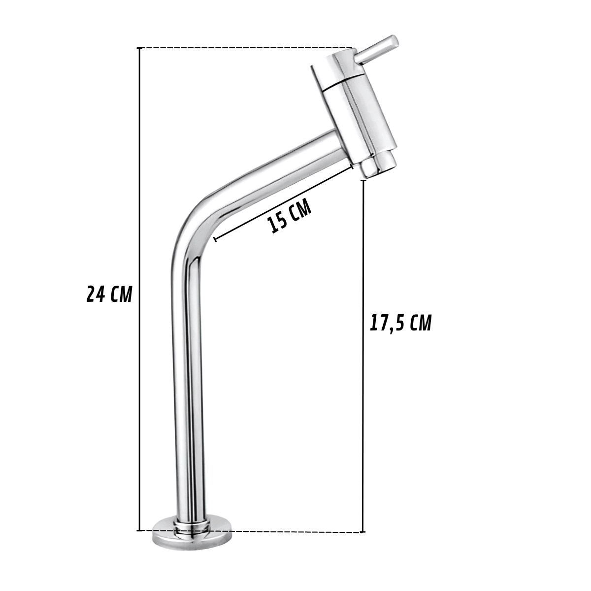 Torneira Banheiro Metal Cromada 1/4 Volta Cuba Bica Baixa